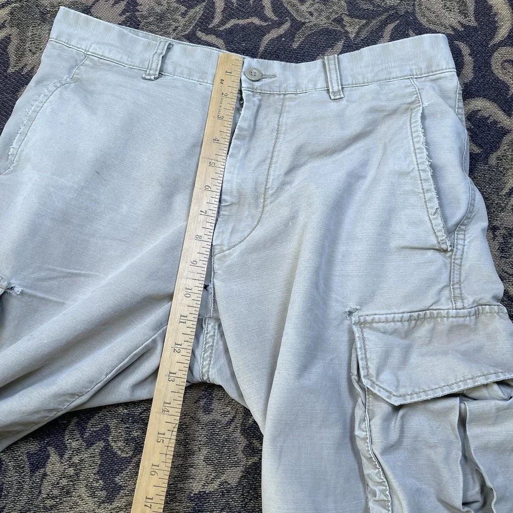 Vtg Y2k Banana Republic Beige Cargo Pants Mens Size 32x30 Distressed